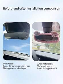 1pc Plush Rearview Mirror Cover, Protective Rearview Mirror Decoration Cover, Anti-Collision Protection Cover For Car - Multicolor - View 8