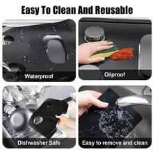 1pc Reusable Gas Stove Burner Cover, Fits Gas Stoves, Non-Stick Stove Liner, Stove Guard, Customizable Size