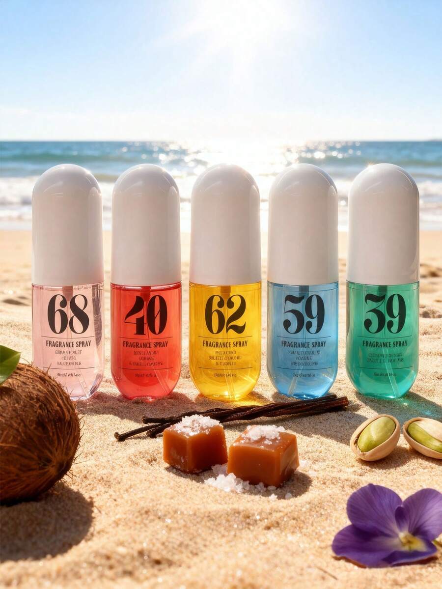 Xịt thơm phòng Brazil 50ml, 5 mùi hương, dùng trong nhà và ngoài trời, hương thơm đa tầng giúp cải thiện tâm trạng, hương thơm tự nhiên tươi mát và quyến rũ lâu dài, pha trộn các nốt hương dừa, mận, hoa violet, hồ trăn và hoa nhài, cùng với hương hoa quả cam quýt và hương gỗ biển, thích hợp cho các buổi hẹn hò, tiệc tùng, tụ họp, kỳ nghỉ, nhà cửa, khách sạn, văn phòng. - Nhiều hương thơm - Xem 1