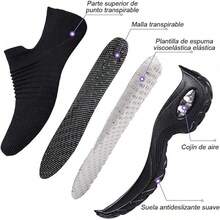 Zapatillas Ortopédicas para Mujer, Tenis Mujer para Caminar, Malla elástica con cojín de Aire con Plataforma de Aire, Zapatos ortopedicos Mujer Cómodos, Transpirables, Ligeros y Antideslizantes - Todo negro - Ver 12