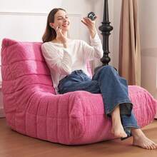 Bean Bag Chair Big Sofa Beanbag Chair For Adults Fireside Chair Bean Bag Lounger With Memory Foam Filled For Home,Apartment Or Gaming Venue(DarkPink Teddy),23856596 - 粉色 - 查看 5