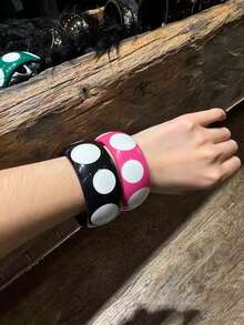 1 pieza Brazalete de resina artístico y exagerado con lunares de colores, adecuado para uso diario, calle, fiesta, banquete, festival de música