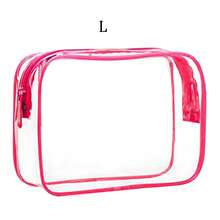 3件套防水透明化妆包，夏季度假旅行必备 - 轻便多功能拉链收纳包，适用于女士洗漱用品和配件 - 紅色 - 查看 11