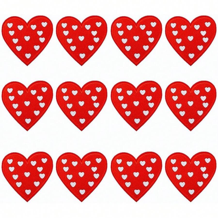 Heart Patch Red Heart Iron On Patches Heart Embroidery Patches Applique Repair Clothes Decoration - 1 - View 1