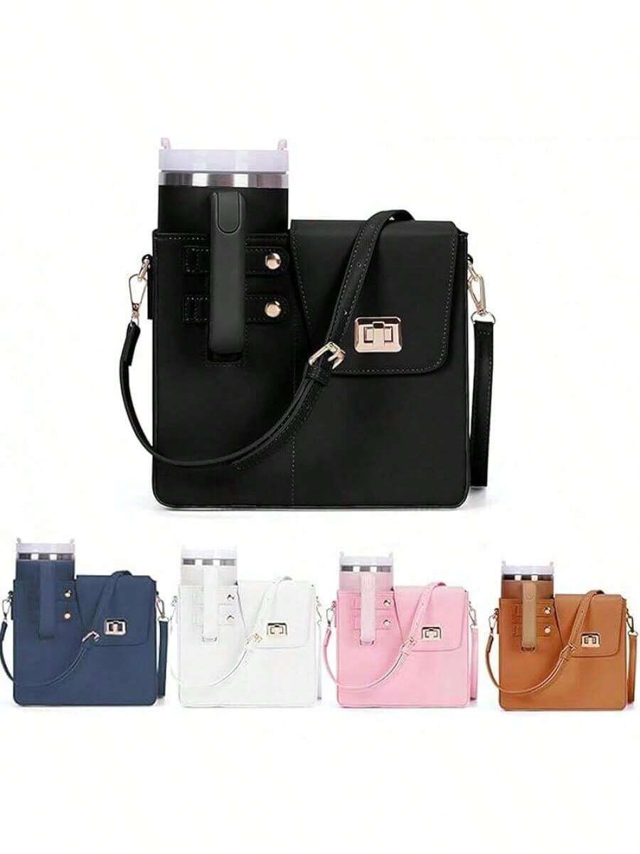 Depósito de agua portátil, adecuado para actividades al aire libre, con depósito de agua y bolsa para botellas tipo cruz. - Negro - Ver 1