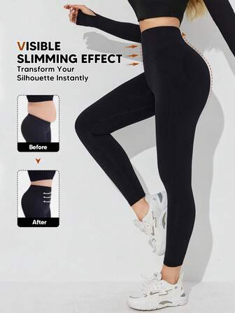 Women's High-Waist Workout Legging, Tummy Control, Seamless Squat-Proof Yoga Pant, Stretch Compression Sports Tights For Gym, Running, And Fitness