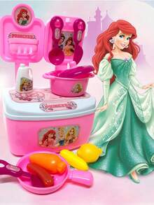 Disney 迪士尼公主厨房玩具套装。烹饪游戏益智塑料儿童玩具。儿童角色扮演厨房玩具。 - 粉色 - 查看 2