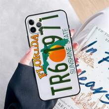 Funda de teléfono con placa de matrícula de EE. UU. compatible con iPhone 16 Pro Max, 11, 12, 13 Mini, 14, 15 Pro Max, 15, 16 Plus, XR, 16e, funda compatible con iPhone 17, 17 Pro, 17 Pro Max - 4991 - Ver 5