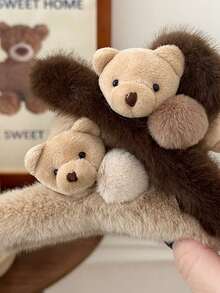 Pinces à cheveux design mignon de dessin animé, clips à cheveux polyvalents et décontractés, accessoires capillaires d'hiver, élégante pince à cheveux d'hiver