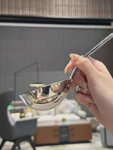 1/2/4pcs Stainless Steel Soup Spoons, Multipurpose Soup Ladle, Large Mouth Soup Spoon, Kitchen Utensils, Rice Spoon, Cookware - Silver - View 3