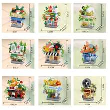 12pcs Street Scene Building Blocks Micro Particles Children's Assembly Toys, Changeable Street Scenes For City Walk At Home