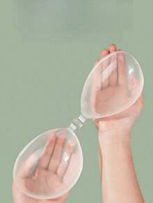 Strapless Sticky Bra |   Invisible Push-Up Adhesive Bra With Strong Hold |   Washable Silicone Backless Bra For Swimwear, Bikinis, Running & All-Day Wear - Clear - 查看 9