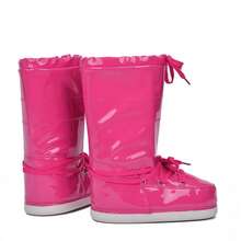 Women's Fashion Thick Mid Calf Boots, Waterproof Snow Winter Boots - 玫紅色 - 查看 4