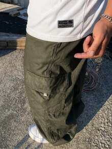 Dazzling Men's Large Plus Size Pants With Style And Comfort - Army Green - View 1