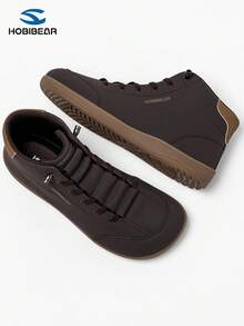 HOBIBEAR 1 Pair Slip-On Sports Shoes, Leather Upper, Lace-Free, Widened Toe Box, Comfortable For Boy & Girl, Soft Rubber Sole, Training Shoes, Suitable For Teenagers, Outdoor Wear In Autumn/Winter - Brown - View 3