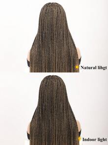 Full Lace Front Box Braided Wigs For Women 36 Inches Knotless Cornrow Braids Lace Frontal Wig Synthetic Braided Wig Daily Used