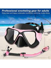 Conjunto de Esnórquel para Adultos, Gafas de Buceo Panorámicas Antiniebla,áscara de Natación de Vidrio Templado para Esnórquel Profesional para Adultos con dos Juegos de Tapones los Oídos a Prueba - 1 - Ver 3