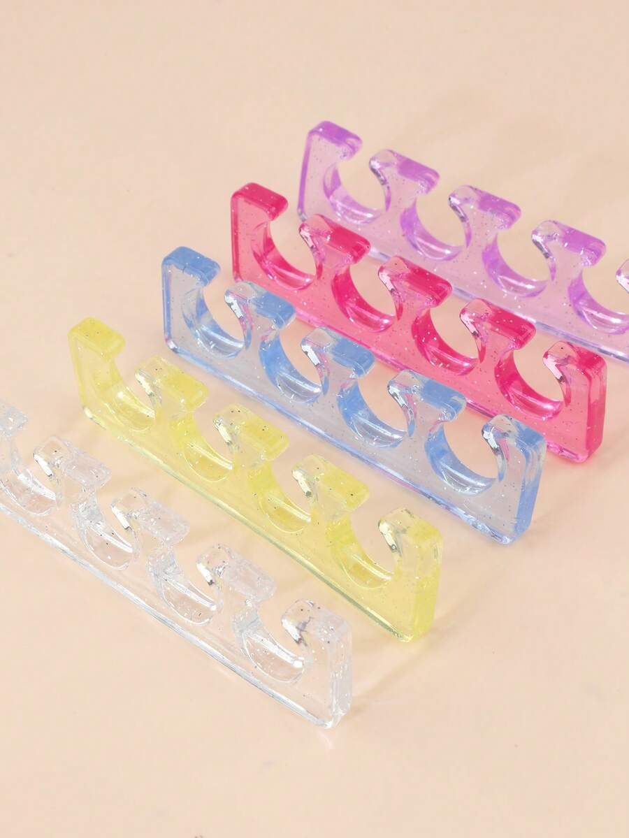 2个装硅胶趾间分离器,采用柔软灵活的硅胶材质,适用于涂抹指甲油和修脚。 - 彩色 - 查看 1