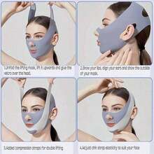 Elegant Blue Face Shaping Belt - Lightweight, Breathable, Adjustable Home Shaping Belt, Non-Invasive Skin Care And Jawline Definition, Fashionable Design, Soft Material, Fitness Accessory - 1套 - 查看 6