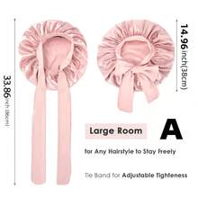 1pc Satin Bonnet Silk Bonnet Adjustable Bonnet For Sleeping Hair Bonnet With Tie Band Bonnets For Women Men Silk Bonnet Satin Bonnet Bow Home Bathroom Decor Fall Decor Back To School - Nhiều màu - Xem 9