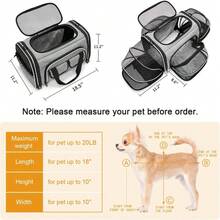 Estarer Soft Sided Pet Carrier Airline Approved, 4 Sides Expandable Collapsible Cat Carrier With Pockets & Removable Fleece Pad, Travel Carrier Bag For Cat Dog & Small Animals (Pink) - 灰色和白色 - 查看 4