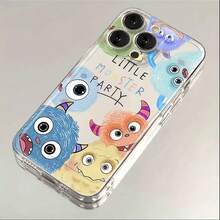 Funda de Monstruito de Patrón de Caricatura Compatible con 15/14/13/12/11/XS/XR/X//8//Plus/Pro - transparente - Ver 5