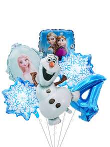 6 pezzi Set di palloncini digitali Anna, decorazioni per feste, palloncini in foil di Anna & Olaf, adatti per feste di compleanno, decorazioni natalizie con palloncini