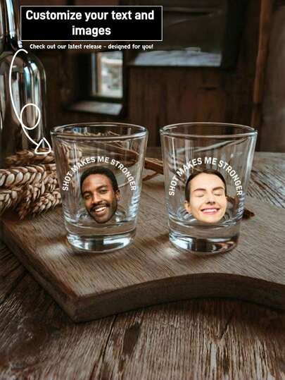 CUSTOM Photo Shot Glass, Custom Shot Glass With Picture On, Personalized Favors For Birthday Party, Wedding Face Shot Glasses, Funny Tequila Shot Groomsman Gift, Multi-Functional, Durable, Ornamental, Reusable, Exquisite, Stylish, High-Quality, Colorful, Modern, Custom, Personalized, Unique, Ideal Gifts For Him, Tea Room, Home, Garden, Office,
