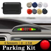 Car LED Parking Sensor Kit 4 Sensors 22mm Backlight Display Reverse Backup Radar Monitor System 12V 8 Colors - one-size - View 8
