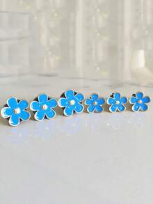 6入組合金菊花汽車空氣出風口夾香車用裝飾配件