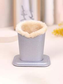 1 Stück Brillenhalter-Ständer, Samt-gefütterter PU-Leder Brillenhalter-Etui, modisches Lychee-gemusterter Brillenhalter, minimalistischer Ständer, extra dicke Stifthalterung, Brillenetui, Samt-Brillenetui