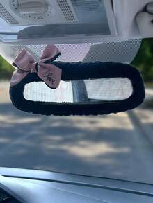 1pc Plush Rearview Mirror Cover, Protective Rearview Mirror Decoration Cover, Anti-Collision Protection Cover For Car - Multicolor - View 6