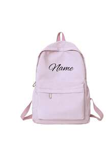 Customize Your Own Backpack With Personalized Name Or Holiday Greetings. Create Your Own Backpack. This New Backpack For The Back-To-School Season Features A Nylon Zipper Design, Casual Solid Color, Simple And Versatile, Suitable For Teenagers, You Can Print Your Name, Letters, Lucky Numbers, Etc.,Chic Autumn,Kids,Customized Kids Bag,Christmas Gift Supplies