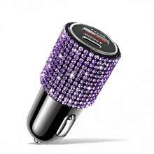 1pc Shiny Rhinestone Car Charger, Fast Charging USB Type-C Car Phone Charger, Diamond Adapter, Compatible With Phones, Dashcams, GPS And Other Devices, Ideal Gift For Men And Women On Holidays/Birthdays - Multicolor - View 50