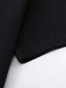 Women's T-Shirts Tiger Face With Text Overlay 100%, Breathable - màu đen - Xem 3