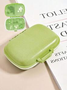 1 pieza Caja de píldoras portátil con diseño de letra, 8 compartimentos, organizador de píldoras compacto y mini - Estuche para píldoras, pastillero semanal, dispensador de medicamentos, caja de medicina portátil y a prueba de agua de varias capas para viajes - Multicolor - Ver 73