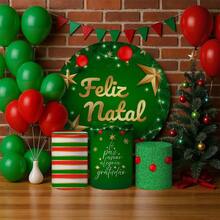 Bộ tấm tròn tiệc và bộ ba hình trụ, chủ đề ông già Noel, Giáng sinh dễ thương, Halloween, trang trí Halloween - Nhiều màu - Xem 1