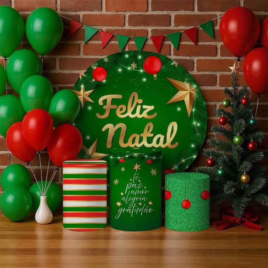 Bộ tấm tròn tiệc và bộ ba hình trụ, chủ đề ông già Noel, Giáng sinh dễ thương, Halloween, trang trí Halloween - Nhiều màu - Xem 1