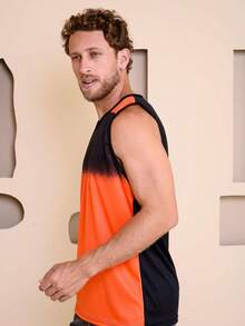 Men's Sublimated Grade Breathable Tank Top For Workout Gym Simple Summer Regular Fit No Halloween - 橘色 - 查看 3