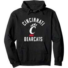 University Of Cincinnati Bearcats Large Pullover Hoodie Pullover Hoodie Pullover Hoodie Sweater Hoodie Fleece Sweatshirts Long Sleeve Sweaters Pullover Fall Outfits Winter Clothes - màu đen - Xem 1