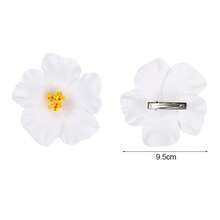 2/5 piezas de pinzas para el cabello de flores hawaianas, decoración de bodas, fiestas de cumpleaños en la playa, accesorios de horquillas de flores de huevo artificiales para niñas - Mezcla aleatoria - Ver 8