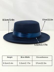 قبعة نسائية مسطحة الأعلى مزينة بشريط، أنيقة وعصرية، متعددة الاستخدامات للوقاية من الشمس، مناسبة للارتداء اليومي والمناسبات