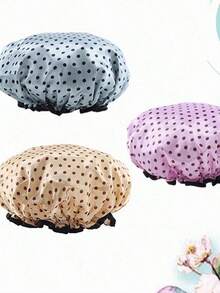 1pc Reusable Waterproof Elastic Shower Cap For Women, Suitable For Long Hair, Home Bathroom Decor, Autumn, Back To School - Nhiều màu - Xem 4