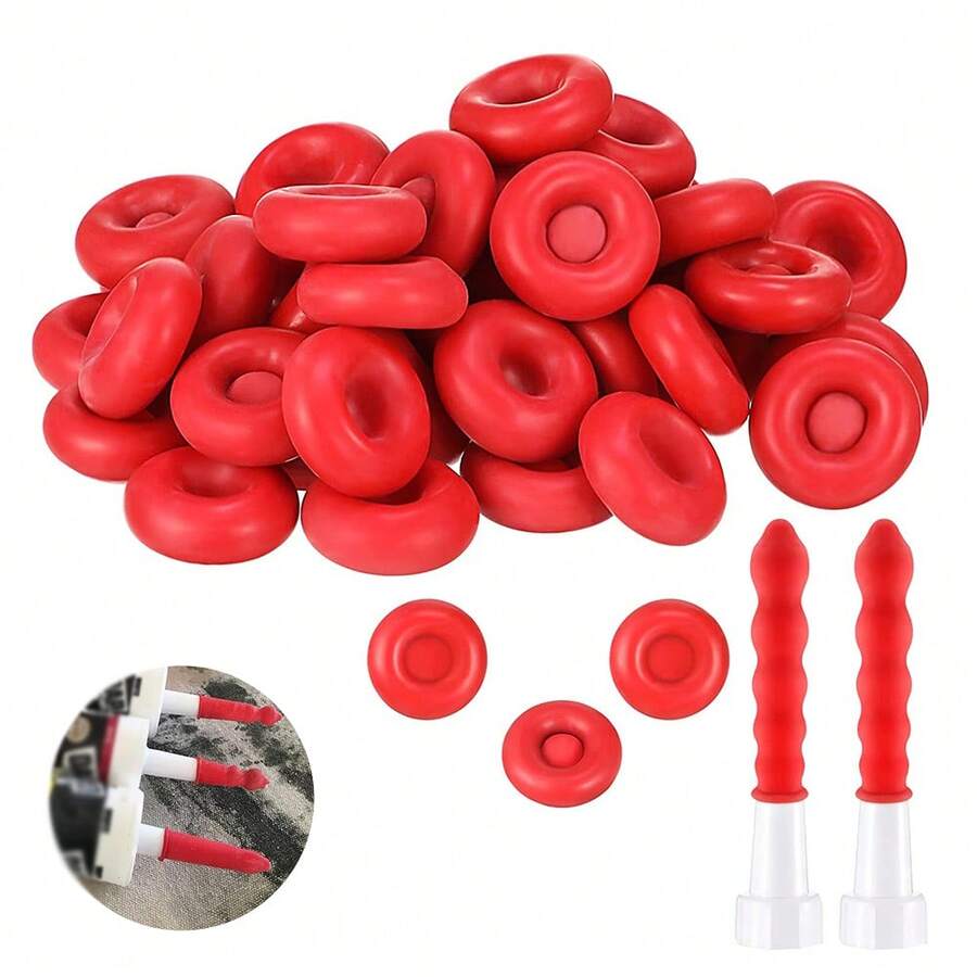 5Set (10pcs/Set) Re-Sealable Caulk Protective Cap Caulking Nozzle Caps Tube Tips Covers - Red - View 1