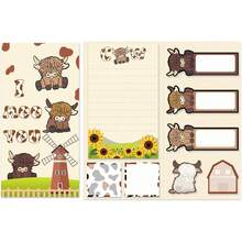 [Süße Hochlandrind Haftnotizen Set] Ein Set mit niedlichen Haftnotizen mit verschiedenen Hochlandrind Designs, praktisch zum Aufhängen und für geschmeidiges Schreiben. Geeignet zum Organisieren Ihres Terminplans oder als kleines Bauernhof-Themen Geschenk für Freunde.