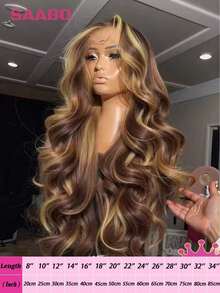 30 Inch Highlight Lace Front Wigs Human Blended Hair 4/27 Ombre Honey Blonde Wigs For Women 13x4 Frontal Lace HD Transparent Lace Wig 200% Density Colored Blended Hair Wig Pre Plucked Wig With Baby Hair - S4/27 - View 25