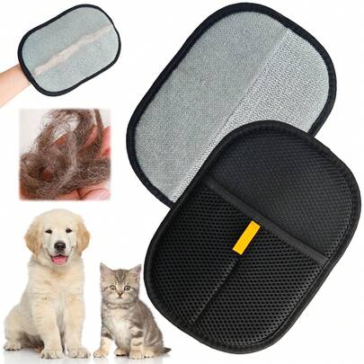2 paquetes de guantes para eliminar el pelo de las mascotas, guantes de doble cara para el aseo de gatos, guantes para eliminar la electricidad estática para perros y gatos, guantes reutilizables para desenredar el pelo de las mascotas para muebles, cama, alfombra, ropa, sofá