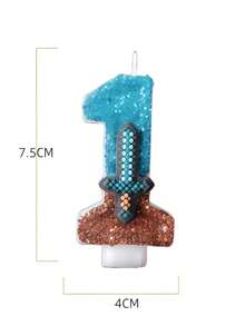 Minecraft "Minecraft" Ediție Comemorativă Seria Arme, Lumânări de Ziua de Naștere Numerice DIY 0-9 Sabie de Diamant - Fabricate din Ceară Gradient, Lumânări Numerale Luxoase Creează O Atmosferă Festivă, În Formă de Numere, Potrivite pentru Sărbători, Petreceri, Cupcakes și Decorațiuni de Torturi. Potrivite pentru Terase, Peluze, Alei