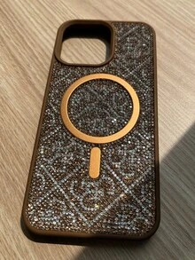 Magnetic Case Compatible With Wireless Charging With Glossy Design - Shockproof Protection For Phones - 棕色 - 查看 3