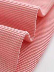 1 件女孩甜美可爱风格卡通豹纹猫印花圆领运动衫，柔软舒适，春秋季日常校服 - 粉色 - 查看 7